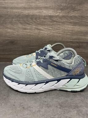 HOKA Gaviota 2 Running Shoes Womens Size 7.5 Grey Blue Athletic One One